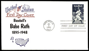 1983 FDC Baseball Legend Babe Ruth 1983 Artopages Cover Cachet - Picture 1 of 2