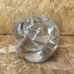 Vintage Danish? Clear Art Glass Twist Candlestick Holder 8.5cm - Picture 1 of 7