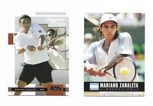 Mariano Zabaleta - 2 (Two) 2005 Ace Authentic Tennis Trading Cards