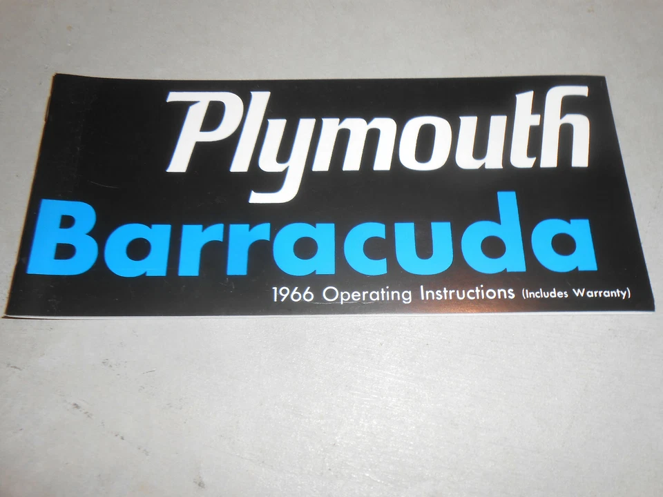 1966 PLYMOUTH BARRACUDA OPERATOR'S MANUAL / '66 'CUDA OWNER'S MANUAL - Imagem 1 de 1