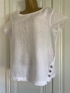 C&C California 100% linen boxy white 42” chest top - Picture 1 of 7