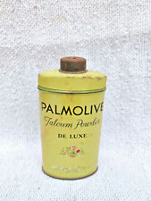 PALMOLIVE LILAC Talcum Tin Collectible Advertising Vintage USA 6 Estate Sale Find