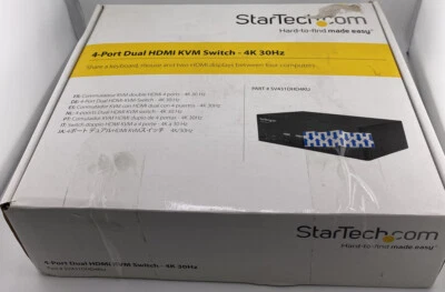 STARTECH.COM SV431DHD4KU HDMI 4 PORT 4K 30HZ DUAL DISPLAY KVM SWITCH - Image 1 of 4