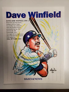 New York Yankees MLB Baseball Dave Winfield 8" x 10" Player Poster - Daily News - Picture 1 of 2