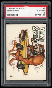1969 Donruss Odd Rods Sticker #08 Hemi Sprint PSA 6 - Picture 1 of 3
