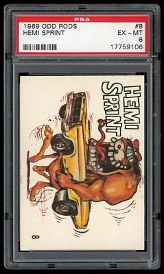 1969 Donruss Odd Rods Sticker #08 Hemi Sprint PSA 6 - Image 1 of 3