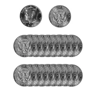 1989 -D Kennedy Half Dollar Roll BU Clad 20 US Coins - Picture 1 of 2