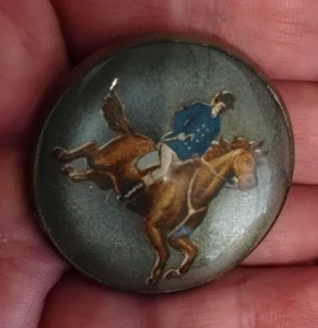Antique Horse Bridle Rosette Equestrian Horse Jockey Domed Brooch - Picture 1 of 9