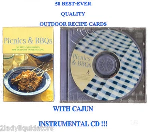 PICNICS & BBQ'S COOKING RECIPE CARDS CAJUN INSTRUMENTAL MUSIC CD BOOK BAR-B-QUE - Imagen 1 de 5
