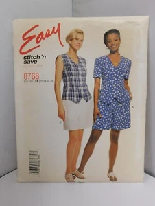 Stitch 'n Save 8768 Sewing Pattern Misses VEST, TOP, SHORTS Size 12-18 UC, FF - Picture 1 of 2