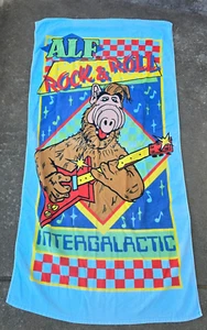 Toalla de playa vintage 1988 ALF rock & roll TV dibujos animados retro rara años 80 coleccionable - Imagen 1 de 15