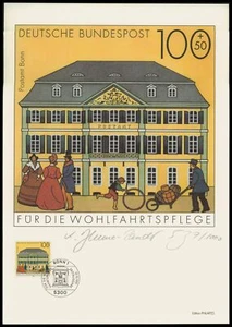 EDICIÓN DE ARTE 1991 BUND 1567 POSTAMT BONN ESStpl. "BONN" ¡FIRMADO A MANO!! - Imagen 1 de 3