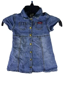 Guess Jeans Girl's Dress Size 4 Snap Up  Denim  Short Sleeve 2275 - Picture 1 of 11