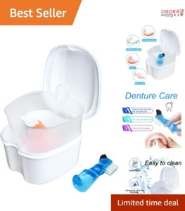 Lightweight Orthodontic Retainer Bath Case - Easy Clean Denture Container - Picture 1 of 10