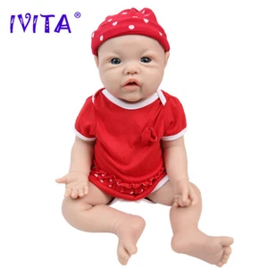 IVITA 17'' Silicone Reborn Baby Girl Doll Lifelike Cute Chubby Baby Kids Toys - Picture 1 of 18
