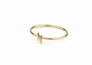 14k Solid Gold Winzig Schrauben Zig Zag Handgemacht Plain Stapel Ring Weiß Gift - Bild 1 von 12