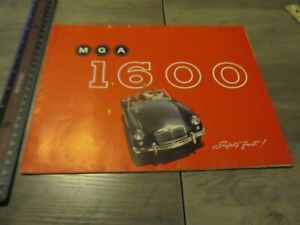 MG MGA 1600 SPORTS CONVERTIBLE and Coupe Car Sales Brochure 1959