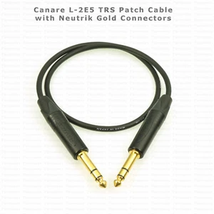 CANARE L-2E5 TRS Gold Patch Cable - Low Profile & Flexible - NEUTRIK Connectors - Picture 1 of 5