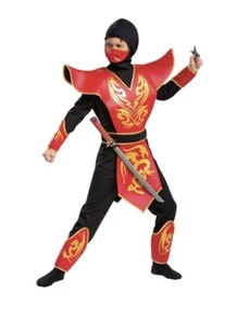 Ninja Costume for Kids Golden Dragon Ninja Boys Halloween Costume Medium 8/10 - Picture 1 of 2