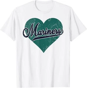 Retro Mariners Nickname Shirt Vintage Mariners Heart T-Shirt Hoodie - Picture 1 of 10