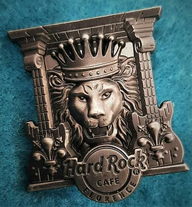 FLORENCE HERALDIC MARZOCCO 3D LION CROWN ENTRANCE 2 GUITARS Hard Rock Cafe PIN - Picture 1 of 1