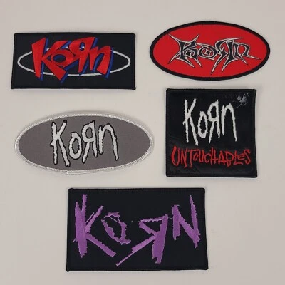 Vtg Korn Patch Sew Iron On Lot of 5 Patches Nu Metal Music Rock Band 90s NOS - Image 1 of 4