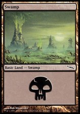 Swamp #296 x4 Mirrodin MtG NM pack-fresh