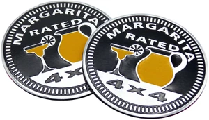 2pc Margarita Rated Badge Auto Fender Emblem Sticker 4x4 SUV Truck 6cm 2.36" - Picture 1 of 7
