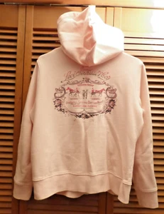 Vntg NWOT Levi's Red Tab PINK Hoodie BEADED Logo LARGE 100% Cotton FRONT Zipper - Picture 1 of 8