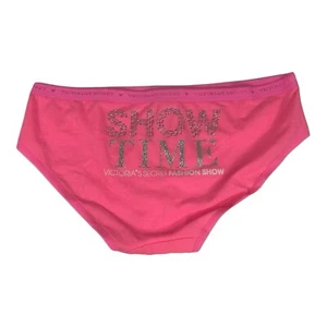 Victoria’s Secret Fashion Show Hiphugger Cotton Panty w/ Bling NWOT Hot Pink M - Picture 1 of 6
