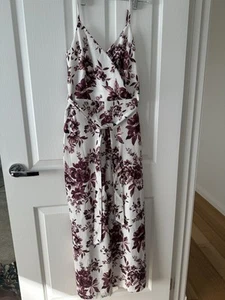 DOTTI Label Women White Floral Shabby Chic Wide Leg Playsuit Jumpsuit Size 8 - Picture 1 of 11
