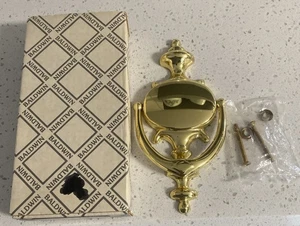 BALDWIN BATTENTE PORTA COLONIALE OTTONE LUCIDO 8 1/2”x 4” con ferramenta 0116-030 - Foto 1 di 9