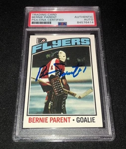 Bernie Parent Signed 1976-77 Topps Trading Card #10 PSA/DNA Philadelphia Flyers - Picture 1 of 2