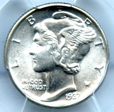 1937 Mercury Dime, PCGS MS67FB - Image 1 of 3