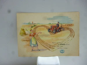 NORMAG SCHLEPPER Weil er ein Herz mit Normag pflügte Original alte Werbekarte - Bild 1 von 2