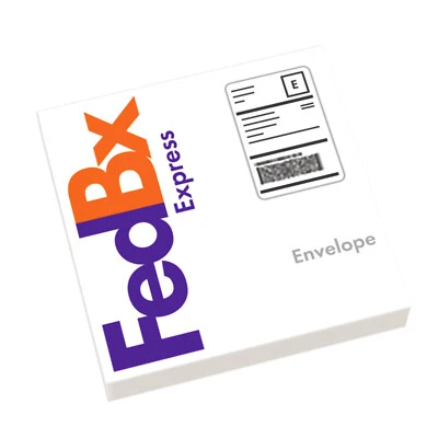 NEW - FedBx Mail Envelope Pak - Custom Printed 2x2 Tile - Brick Office Accessory - Image 1 of 2