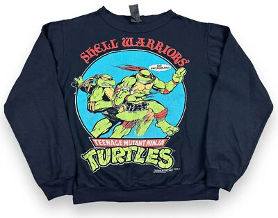 Sudadera De Colección 90 TMNT Adolescente Mutante Tortuga Ninja Concha Guerreros Gusano Negra Foto 1 de 4