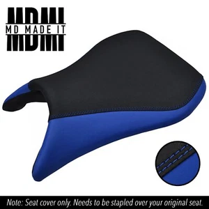 PASST FÜR YAMAHA YZF R6 600 98-02 MASSGEFERTIGTER VINYL-SITZBEZUG VORNE GRIFF DSG2 SCHWARZ BLAU - Bild 1 von 6