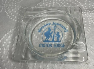 Vintage Howard Johnson's Motor Lodge Klarglas Quadratischer Aschenbecher 4 1/8"" - Bild 1 von 3