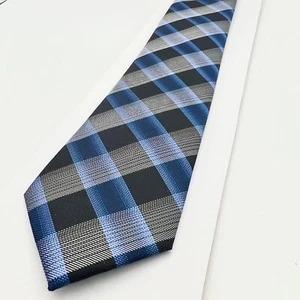 $34 NEW APT.9 Men's Plaid Black Blue White Slim 2.75-inch Dress Sporty Tie - Picture 1 of 4