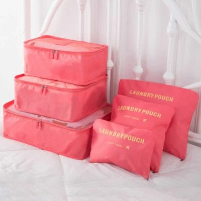 6Pcs Travel Storage Bag for Clothes Luggage Packing Cube Organizer Suitcase Set - Image 1 of 4