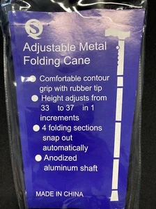 Aluminium Gehstock Metallstock verstellbar klappbar zusammenklappbar Reisen Wandern - Bild 1 von 3