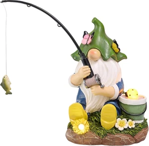 Resin Outdoor Statues with Solar Outdoor Lights for Garden Decor, Funny Garden G - Picture 1 of 12