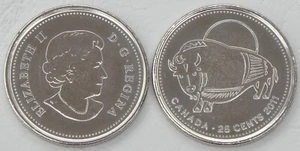 Kanada / Canada 25 Cents Gedenkmünze 2011 Bison KM# 1168 unz. - Bild 1 von 1