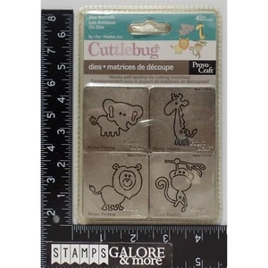 JUEGO DE TROQUELADOS CUTTERBUG PROVO BUG 4 PLANTILLAS INVIERNO ZOOLÓGICO ANIMALES MONO LEÓN 1540 - Imagen 1 de 2
