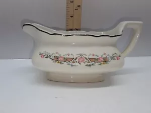 Lido-W.S.George-White VTG "Flower Rim" Gravy Boat 141A - Picture 1 of 11