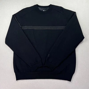 De Colección Adidas Suéter Para Hombre M Rayas Negro Lana Forrado Manga Larga Pullover Deportes - Imagen 1 de 16