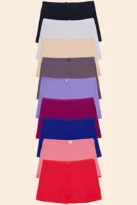 ScarvesMe 12er Pack Damen verschiedene Farben Baumwolle sexy nahtlos Boyshorts Höschen - Bild 1 von 11