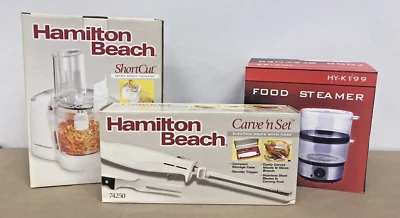 NOS NIB Hamilton Beach Short Cut Food Processor Carve N Set HY-K199 Food Steamer - Image 1 of 4