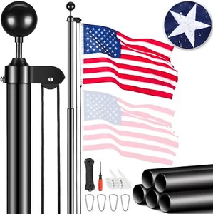 Flagpoles for Outside House In Ground Aluminum 25FT 12 Gauge for 3x5ft  Flag - Picture 1 of 6